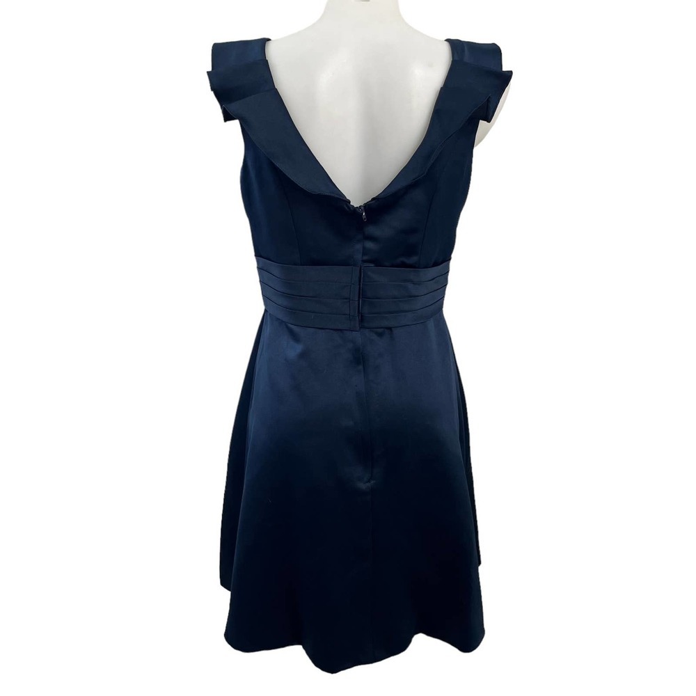Light In The Box Navy Ruffle Cocktail Dress 10? - Picture 4 of 5